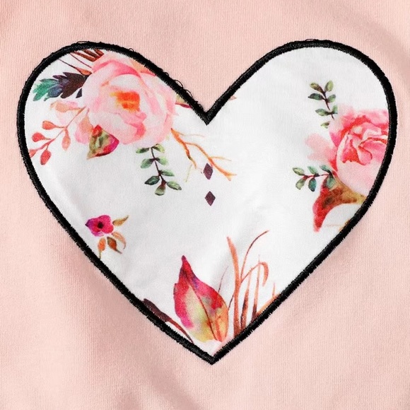 Floral Heart Hooded Long Sleeve w/ Ruffle Bottom Pants - Picture 4 of 4